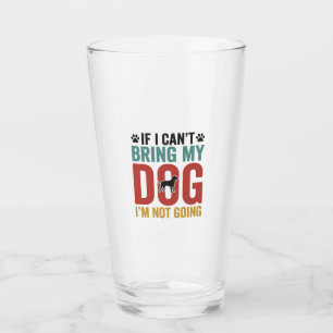 Verre Citation de chien vecteur vintage Si je ne peux pa