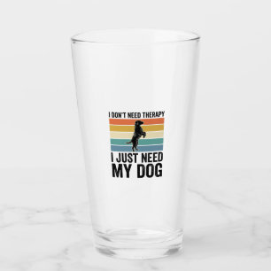 Verre Citation de thérapie pour amateur de chiens Design