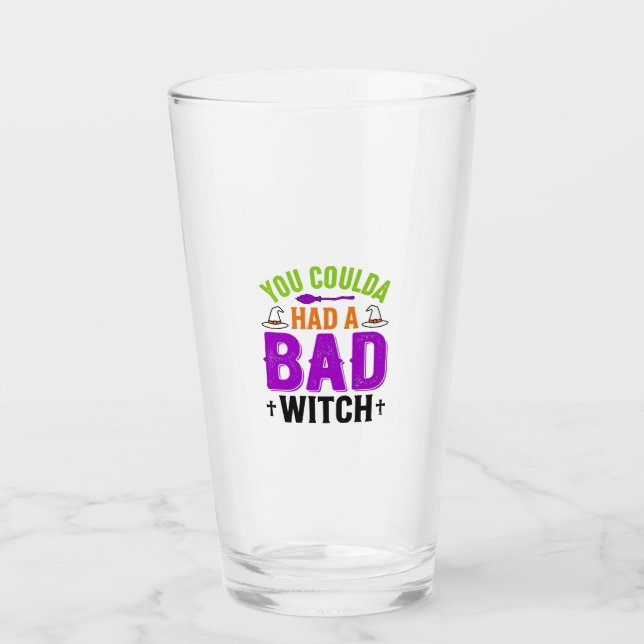 Verre Citation drôle de sorcière méchante Halloween Vect (Devant)