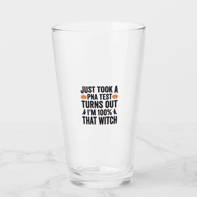 Verre Citation drôle de sorcière pour test de Halloween  (Devant)