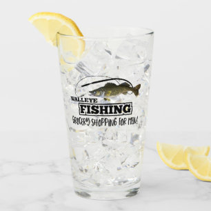 Verre Citation drôle d'épicerie d'hommes de pêche de