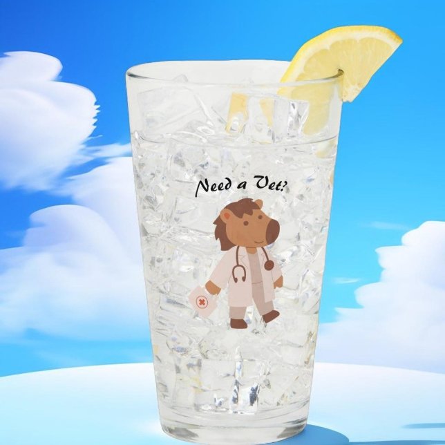 Verre Citation drôle d'humour de vétérinaire soin animal (Créateur téléchargé)