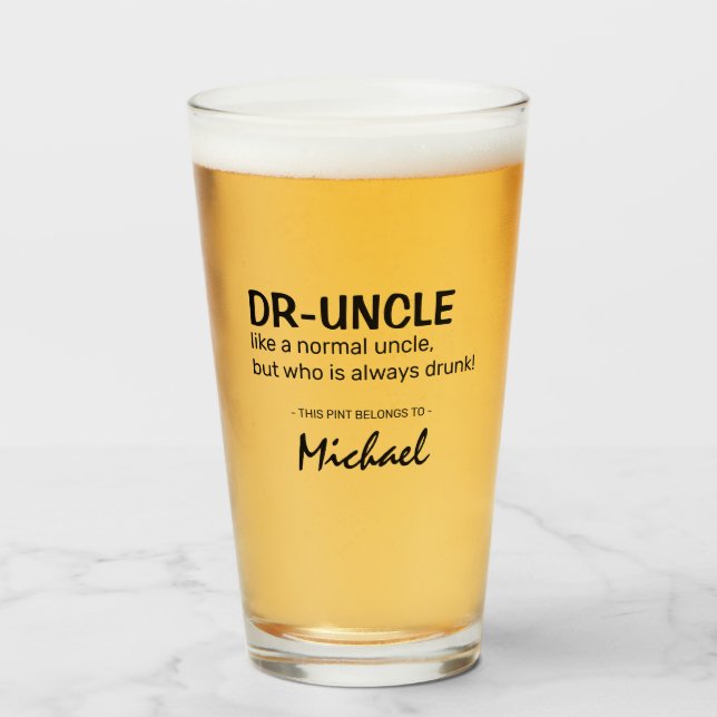 Verre Citation drôle Dr-oncle | Cadeau Oncle personnalis (Devant (rempli))