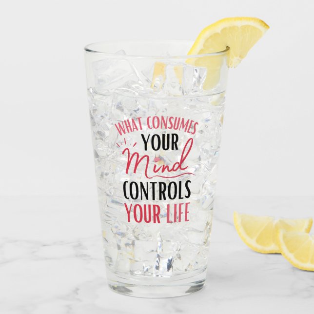 Verre Citation Inspirationnelle Affirmation de la pensée (Dos glace)