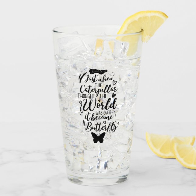 Verre Citation Inspirationnelle Affirmation de la pensée (Dos glace)