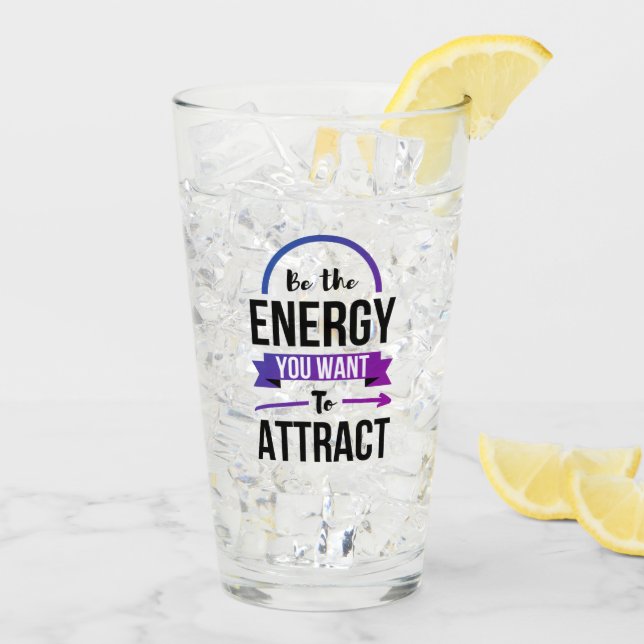 Verre Citation Inspirationnelle Énergie positive Karma (Dos glace)