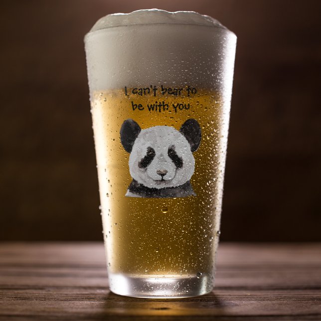 Verre Citation Romantique Moderne Avec Panda Noir Et Bla (Créateur téléchargé)