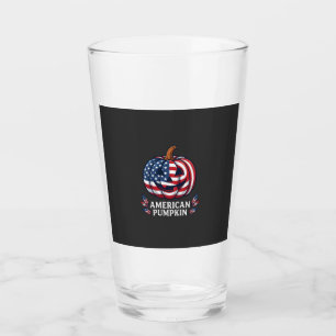 Verre Citrouille Américaine Halloween Drapeau Usa Étoile