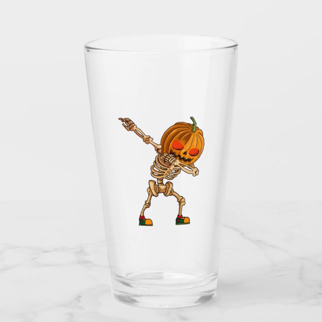 Verre Citrouille Dabbing - Costume de squelette effrayan (Devant)