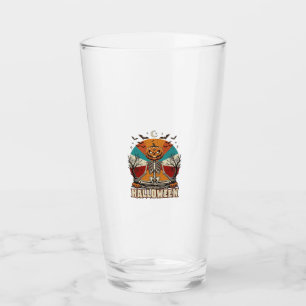 Verre Citrouille de méditation d'Halloween Squelette Rét
