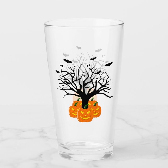 Verre Citrouille d'Halloween Jack o’ Lanterne Dead Tree (Devant)