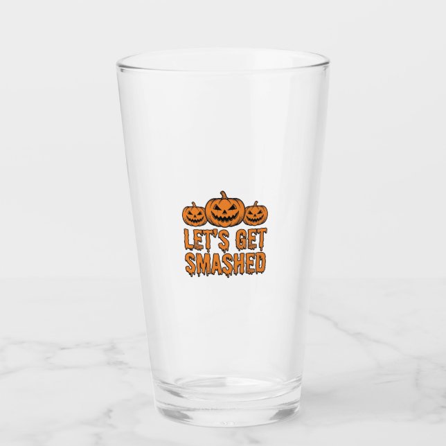 Verre Citrouille drôle d'Halloween qu'on s'éclate (Devant)