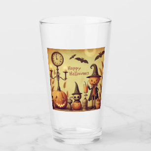 Verre Citrouilles et chauves-souris vintage et fantaisis