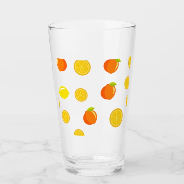 Verre Citrus joyeux : Citrons & Oranges (Devant)