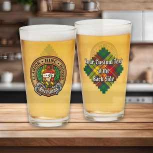 Verre Clan Buchanan Crest sur Tartan