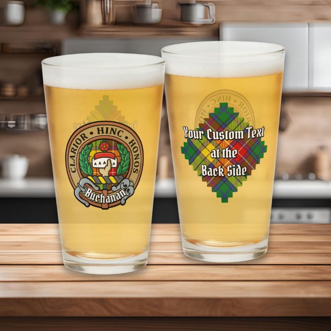 Verre Clan Buchanan Crest sur Tartan (Créateur téléchargé)