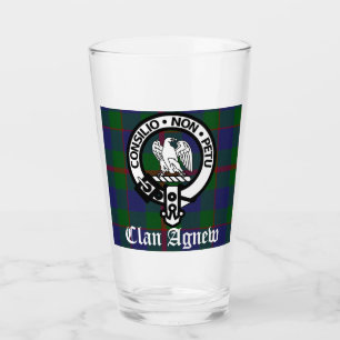 Verre Clan écossais Agnew Crest & Tartan
