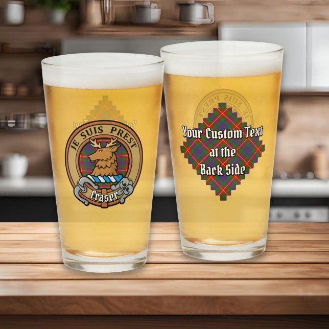 Verre Clan Fraser de Lovat Crest sur Tartan (Créateur téléchargé)