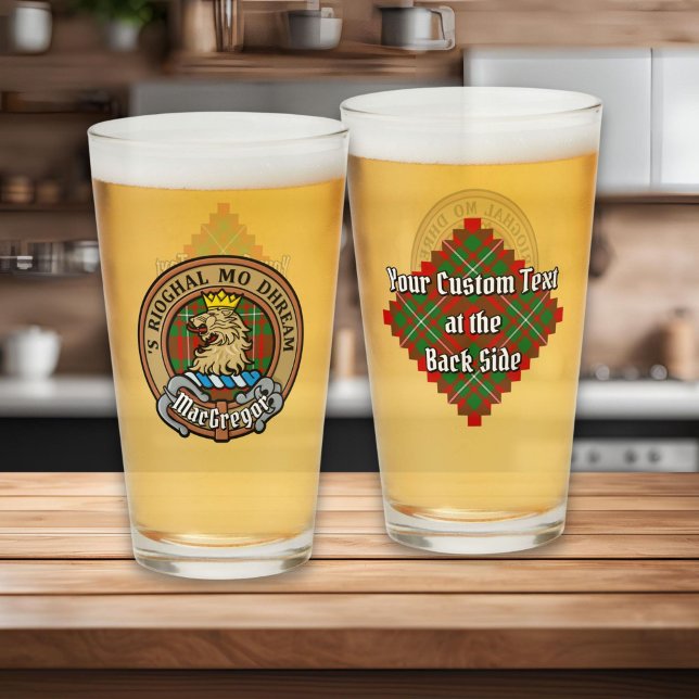 Verre Clan Gregor Crest sur Tartan (Créateur téléchargé)