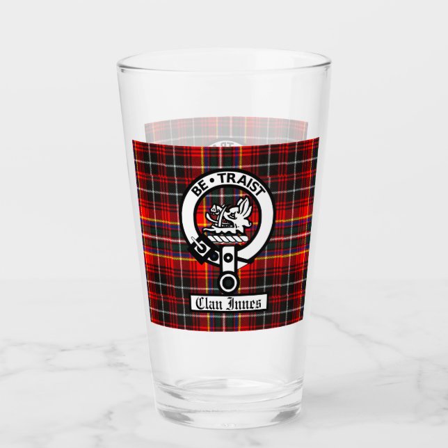 Verre Clan Innes Crest Badge et Tartan (Devant)