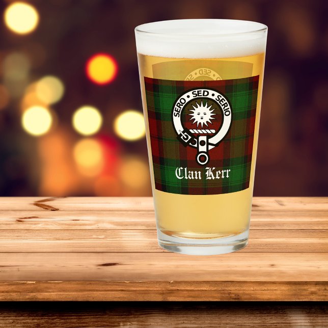 Verre Clan Kerr Crest Badge & Tartan (Créateur téléchargé)