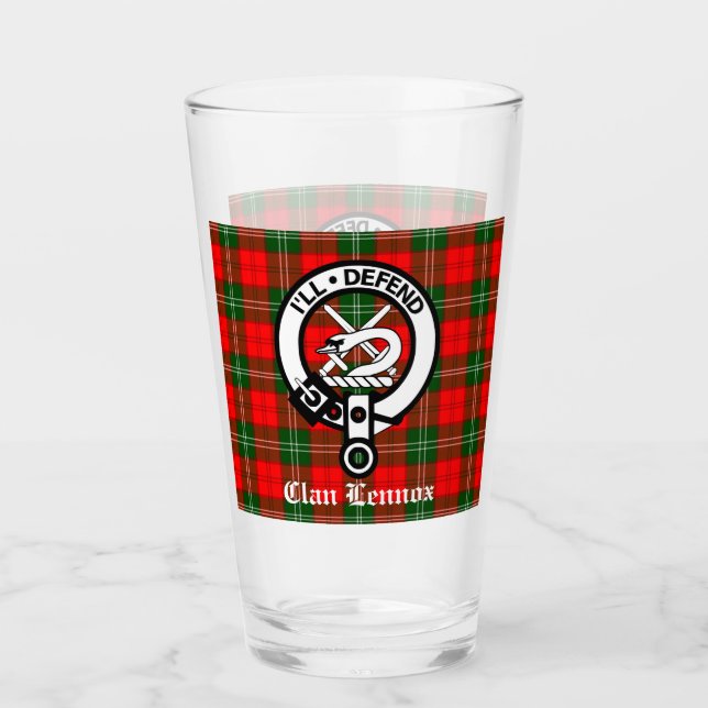 Verre Clan Lennox Crest Badge & Tartan (Devant)