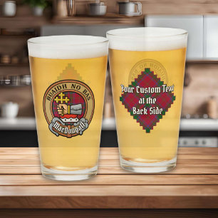 Verre Clan MacDougall Crest sur Tartan