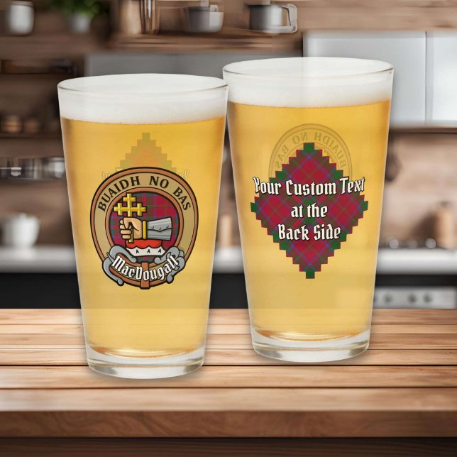 Verre Clan MacDougall Crest sur Tartan (Créateur téléchargé)
