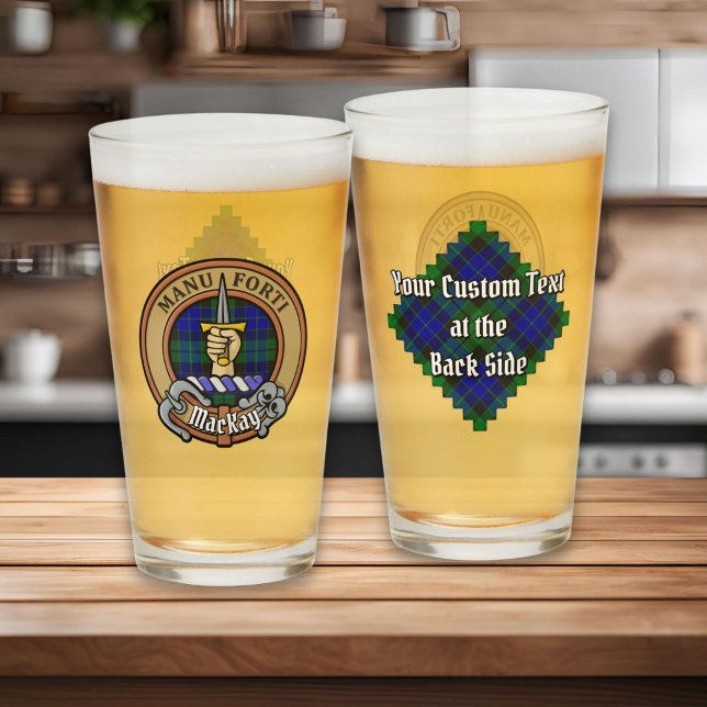 Verre Clan MacKay Crest sur Tartan (Créateur téléchargé)