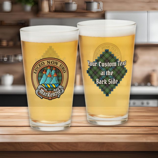 Verre Clan MacKenzie Crest sur Tartan (Créateur téléchargé)