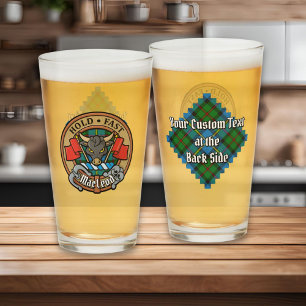 Verre Clan MacLeod Crest sur la chasse Tartan