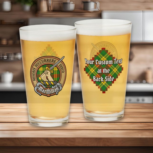 Verre Clan MacMillan Crest sur Tartan (Créateur téléchargé)