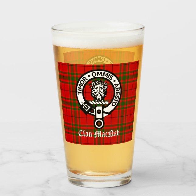 Verre Clan MacNab Crest Badge et Tartan (Devant (rempli))