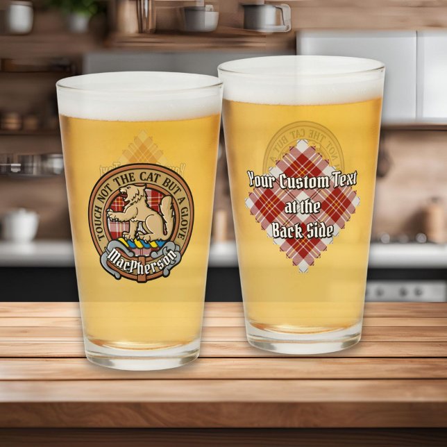 Verre Clan MacPherson Crest sur la robe rouge Tartan (Créateur téléchargé)