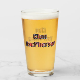 Verre Clan MacPherson Nom Fabriqué Avec Tartan,