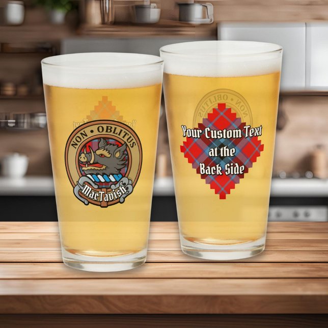 Verre Clan MacTavish Crest sur Tartan (Créateur téléchargé)