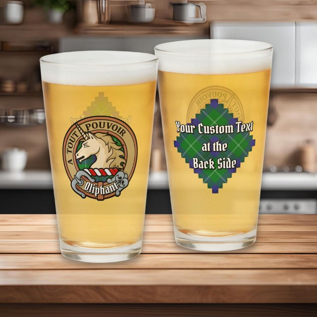 Verre Clan Oliphant Crest sur Tartan (Créateur téléchargé)