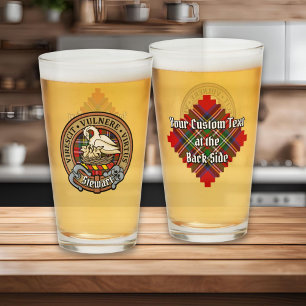 Verre Clan Stewart Crest sur Royal Tartan