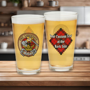 Verre Clan Wallace Crest sur Tartan