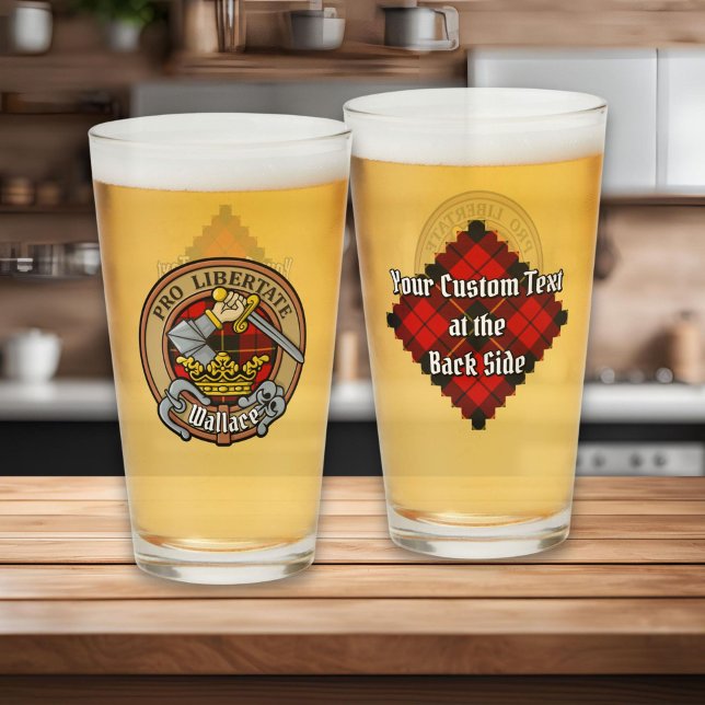 Verre Clan Wallace Crest sur Tartan (Créateur téléchargé)