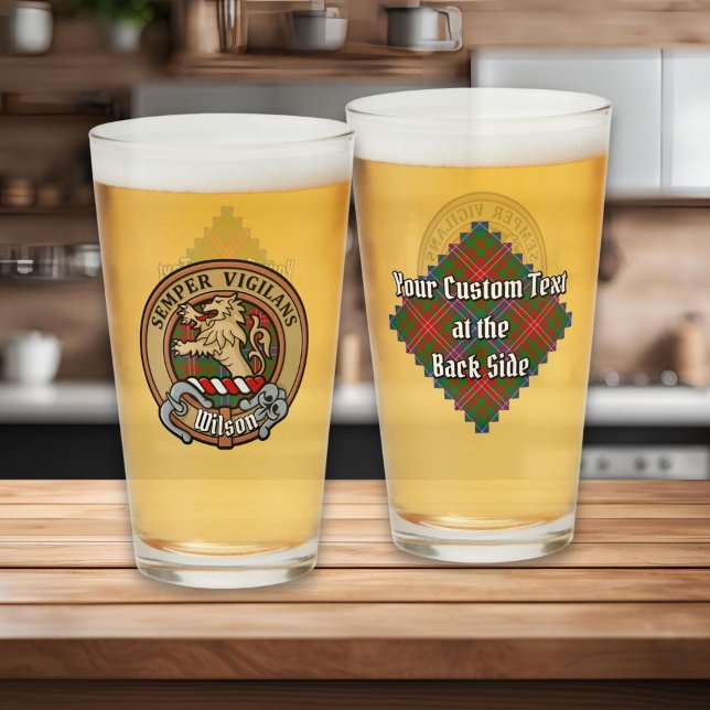 Verre Clan Wilson Crest sur Tartan moderne (Créateur téléchargé)