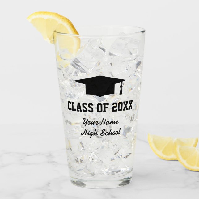 Verre Classe personnalisée de 2023 fête de remise de dip (Devant glace)