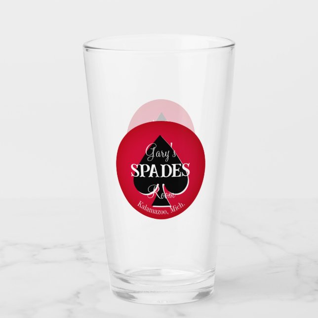Verre Classic Playing Cartes Spades Salle Glass - Spade (Devant)
