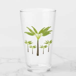 Verre Classique tropical de plage d'île de palmier d'é