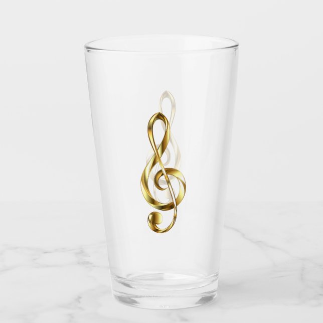 Verre Clé de Sol Musicale en Or (Devant)