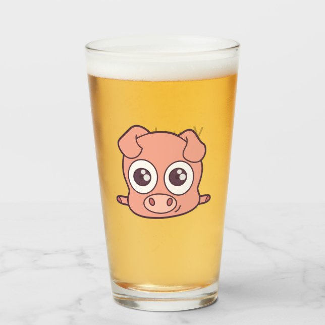 Verre Clipart mignon de porc (Devant (rempli))