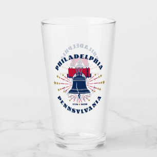 Verre Cloche de la Liberté Rouge Blanc Bleu Coupe en Ver