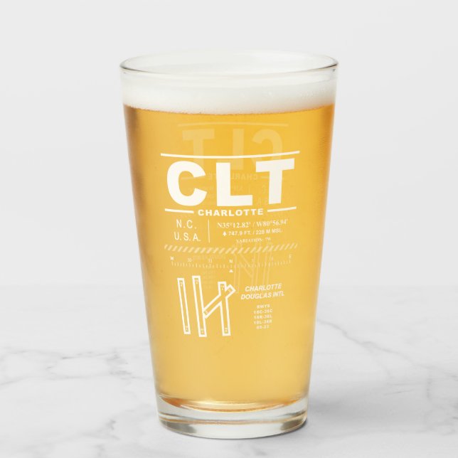 Verre CLT de l'aéroport de Charlotte Douglas (Devant (rempli))