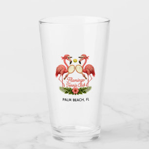 Verre Club de Tennis Flamingo Vintage Personnalisé