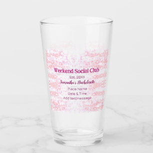 Verre club social de week-end rose paillettes enterremen